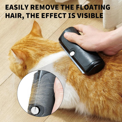 Dog Deshedding Brush & Shedding Blade, Dog Brush for Shedding, Undercoat Grooming Tool for Short & Medium Fur & Double Coats, Replaceable Metal Blade, Black