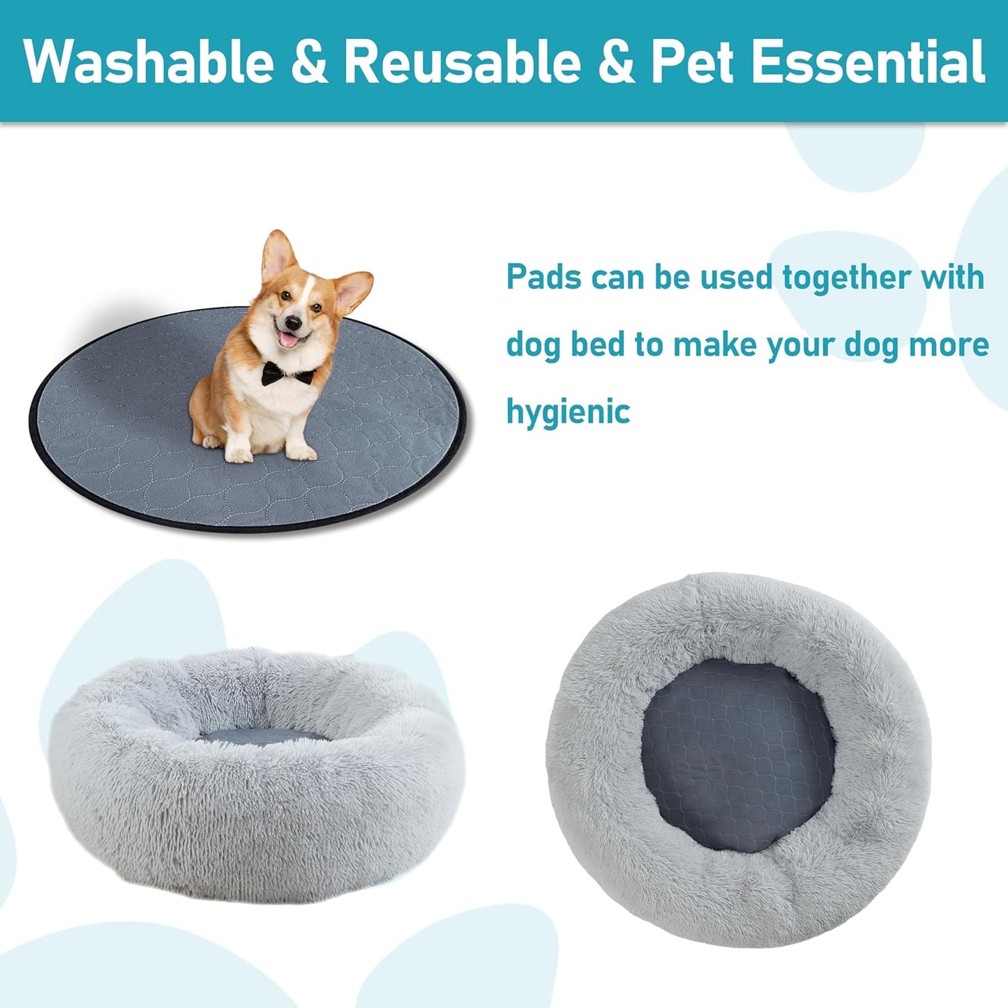 Bunlitent Washable Pee Pads for Dogs 72x72, 2 Pack, Extra Large Reusable Puppy Pads, Dog Training Pads with Quick Dry, Large Anti-Slip Dog Pee Pads, Whelping Pads, Potty Pad