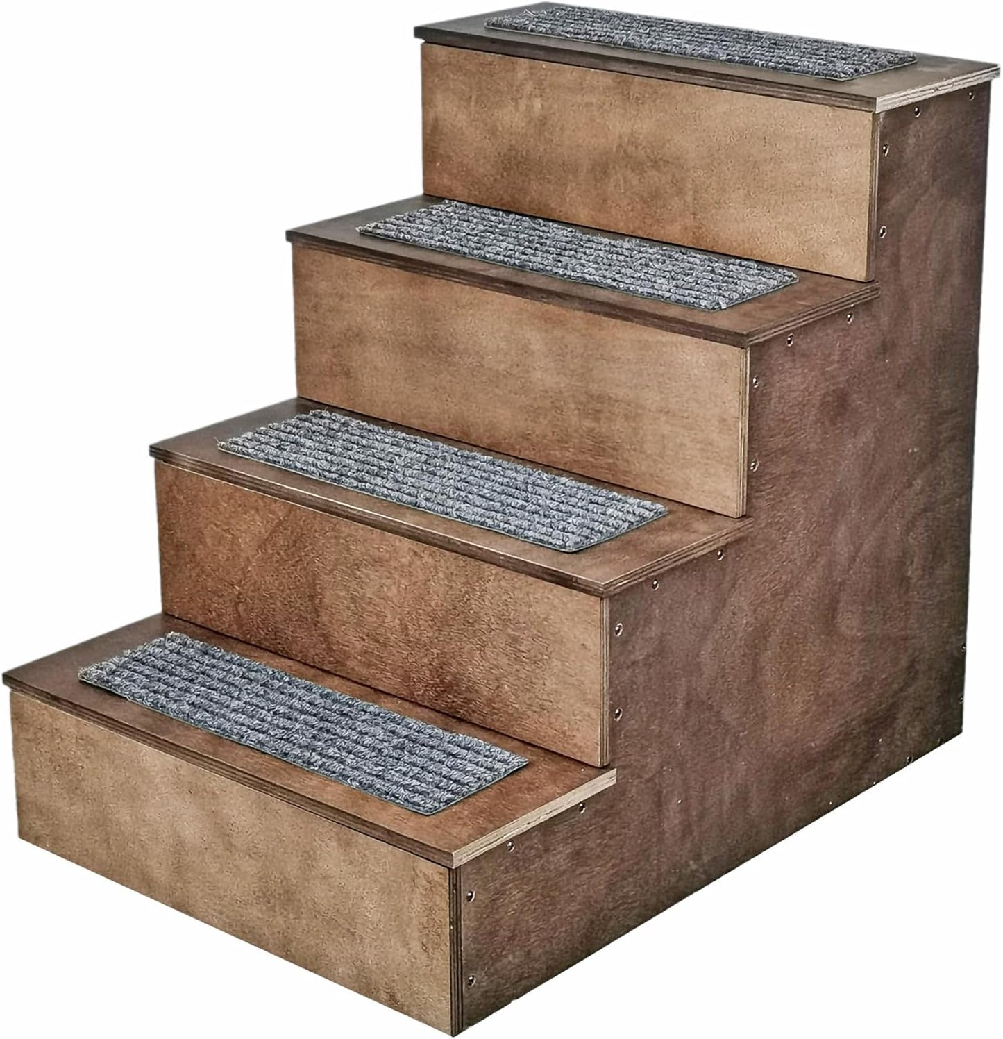 FixtureDisplays® Deluxe Wood Pet Stairs Pet- Dog/Cat 4 Steps/Stairs to Access Bed, Sofa, Step Ladder 22" Or 25" Tall, 18" Wide Product Weight 17 Lbs 12226-22"-2D