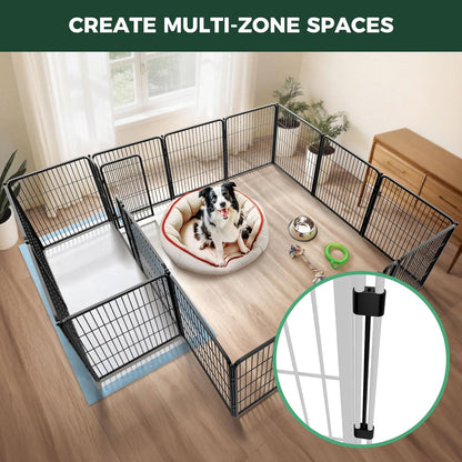 FXW Homeplus Unleashed Indoor Dog Playpen - Stress-Free and Safe Play, Heavy Duty 24 Inch 6 Panels Dog Pen for Puppy and Small Dogs, Black│Patented