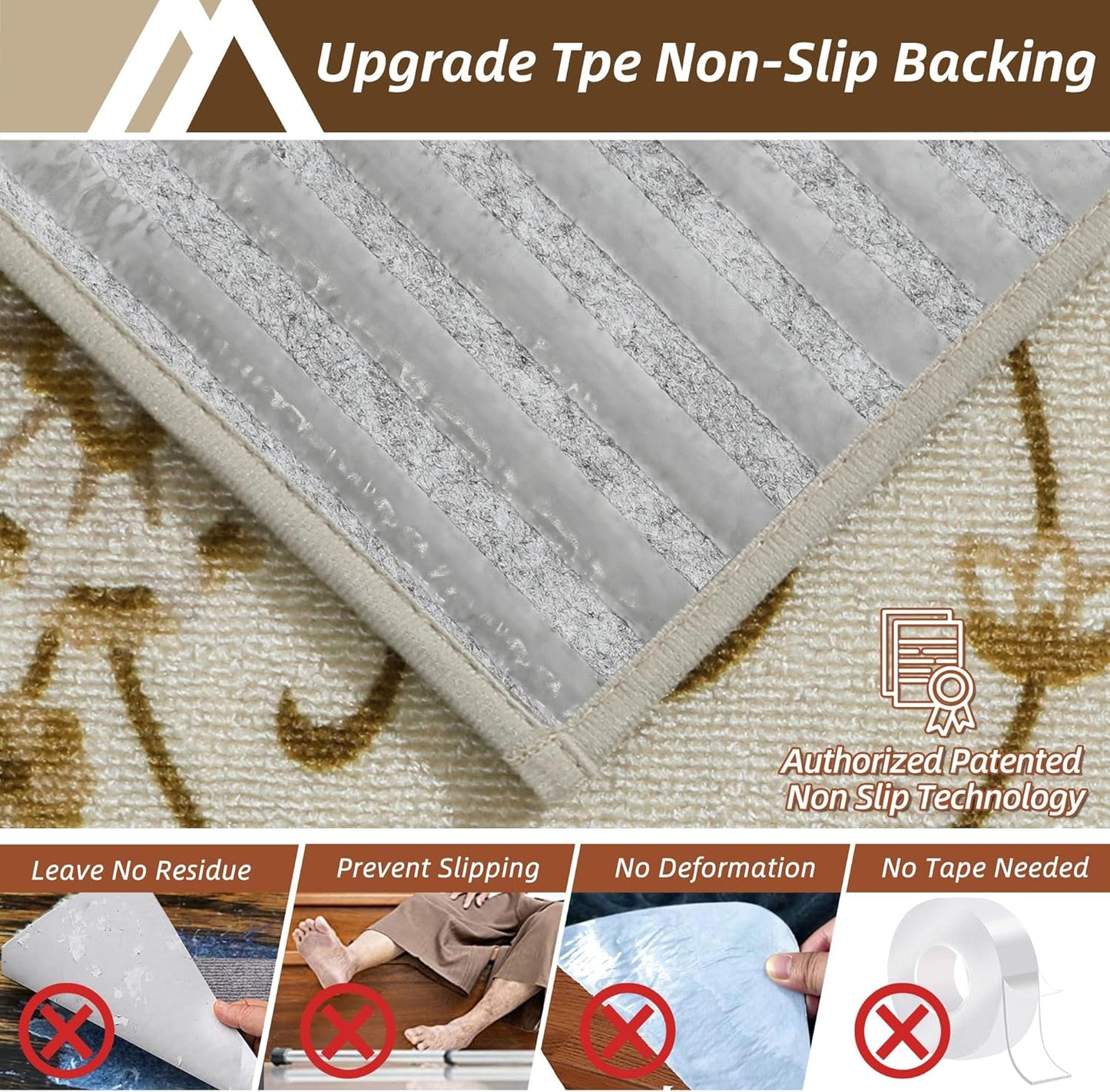 COSY HOMEER-Stair-Treads-for-Wooden-Steps Washable Indoor Stair Treads Non Slip 8" X 30" Soft Stair Carpet Treads Reusable Peel and Stick Stair Runner Rug for Kids, Elders and Pets 15pcs