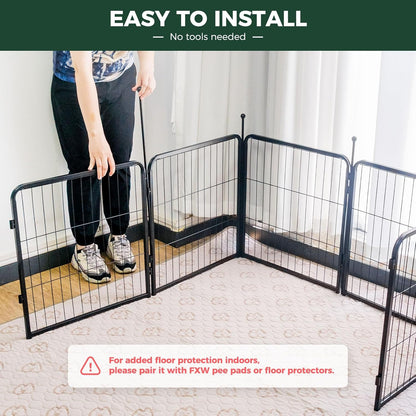 FXW Rollick Unleashed Dog Playpen for Indoor, Yard, RV Camping, 24 inch 8 Panels for Small and Puppy Dogs, Black│Patented
