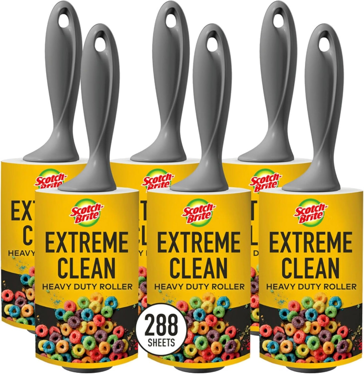 Scotch-Brite Everyday Clean Lint Roller, Lint Remover for Pet Hair, Dark Clothes, Furniture, and Dusty Surfaces, Picks Up Fur & Fluff in Your Home, Car, & Office, 5 Pack, 475 Adhesive Sheets Total