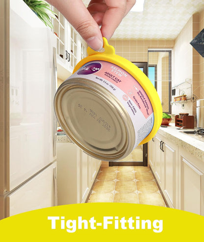 COMTIM Cat Food Can Covers Lids for 5.5 oz Cans, 2 Pack Silicone Cat Food Can Lids for 5.5 oz 5.3 oz Cans...Pet Food Can Covers Reusable Can Toppers Savers for Wet Food