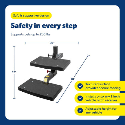 PetSafe Happy Ride PupSTEP HitchStep Dog Stairs, Folding Steps for Truck & SUV Hitches, for Medium to Large Dogs