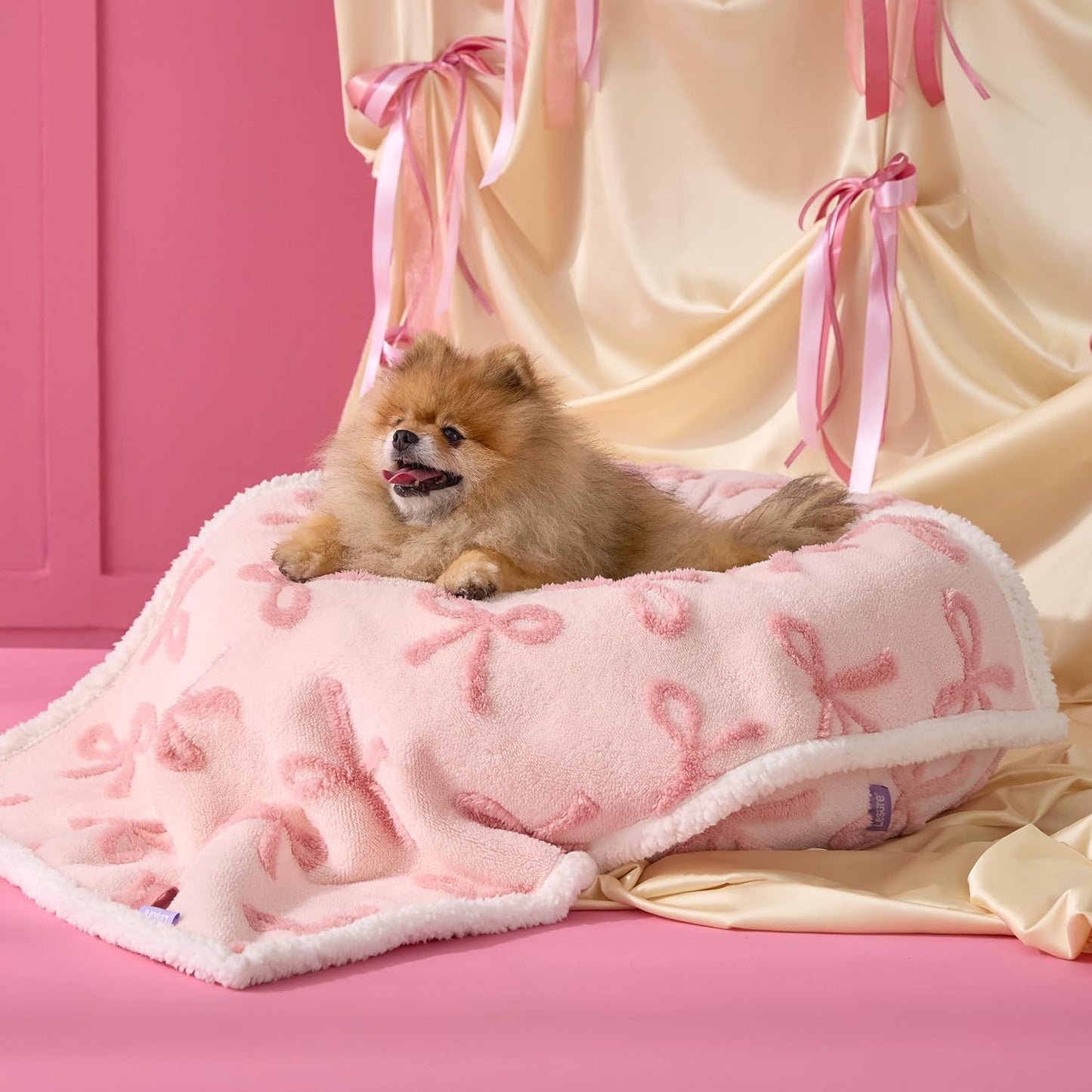 LE SURE Waterproof Dog Blanket for Large Dogs - Washable Double Sided Dog Blankets with Warm Jacquard Shag and Soft Sherpa Fleece, Pet Cat Blanket for Couch Protection, 3D Textured Cloud, Green