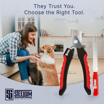 Professional Dog Nail Clippers for Large Dogs - to Small Dogs Clippers & Cats with Safety Guard & Ergonomic Easy Grip, Dog Nail Trimmer for Large Dogs Nail Clippers and Safe Cat Nail Clippers