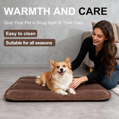 Dog Bed Mat, Reversible Crate Pad & Cute Dog Bed - Machine Washable Kennel Mat with Ultra Soft for Small Dogs (Cool/Warm), 24" x 18", Grey&Star