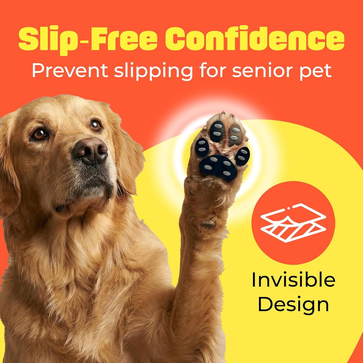 HASHI 24 Pcs Size XXL Pre-Cut Dog Paw Grips, Anti-Slip Traction Pads for Hardwood & Tile Floors, 6 Sets Self-Adhesive Pet Paw Protectors for Senior Dogs, Water-Resistant & Breathable