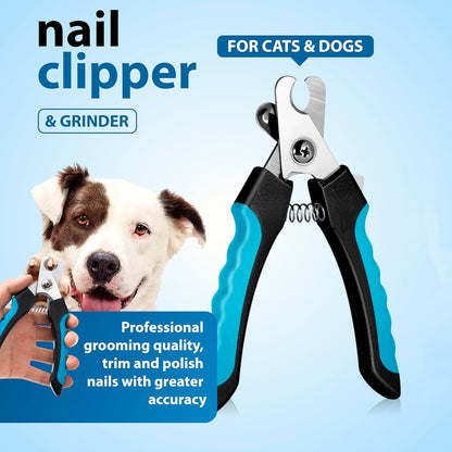 Premium 3-in-1 Pet Grooming Kit - Electrostatic Pet Hair Removal Glove with Safety Nail Scissors & Dual-Ended Toothbrush Set - Gentle Deshedding Mitt for Dogs, Cats & Furniture - All-in-One Care Pack