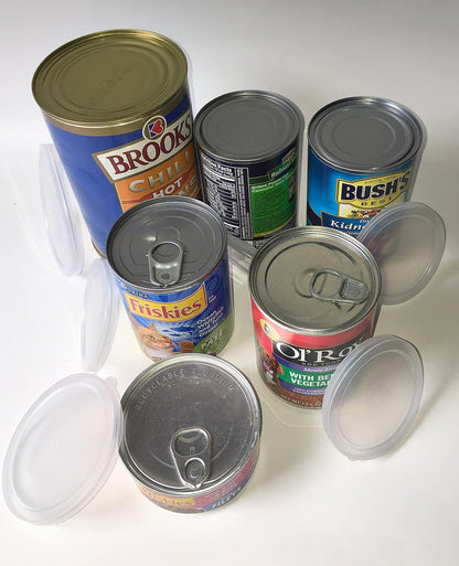 ALAZCO 6pc BPA-Free Can Covers - Large Medium & Small Plastic Tight Seal Lids For Canned Goods or Pet Dog Cat Food Saver Reusable
