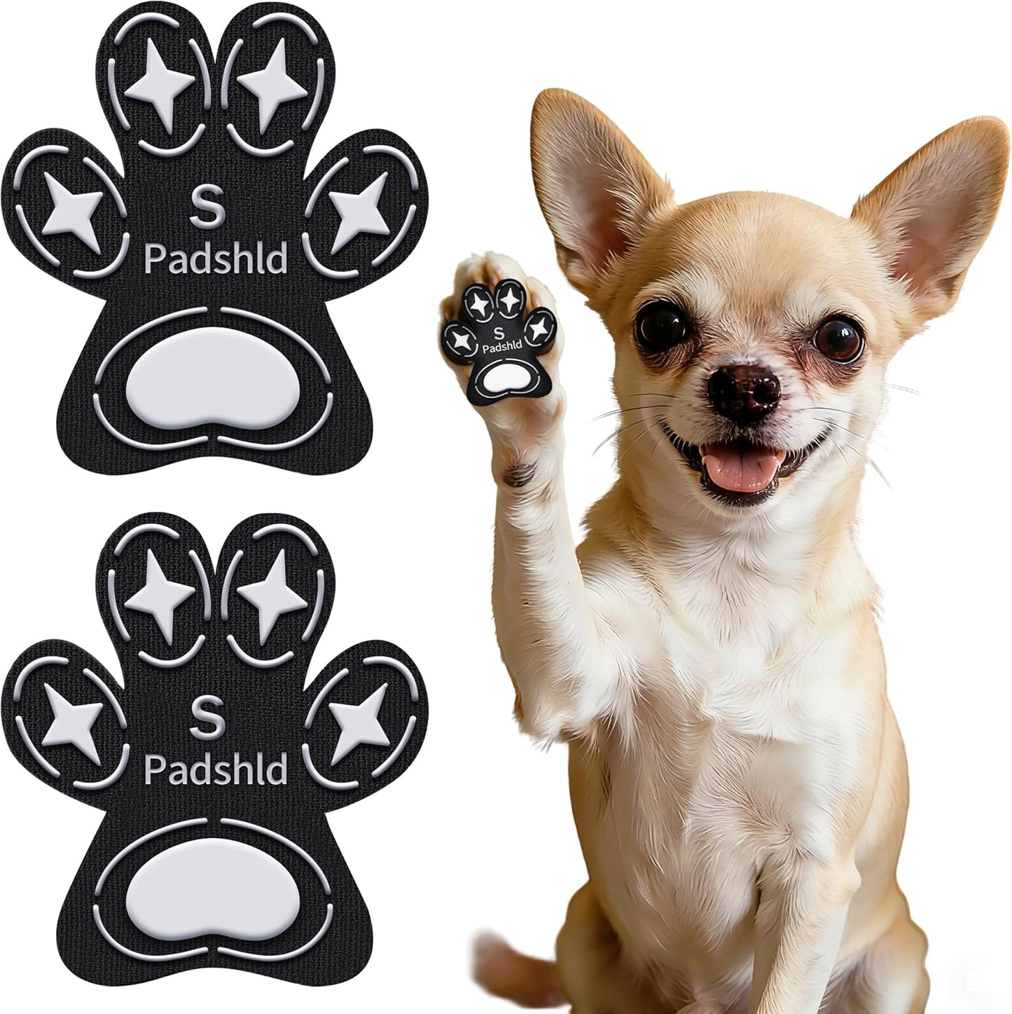 Dog Paw Protectors, Anti Slip Paw Pads for Dogs - Traction Grips for Senior Dogs & Puppies on Hardwood Floors, Paw Stickers for Dog Feet with Secure Grip 6 Sets (24 Pcs) M