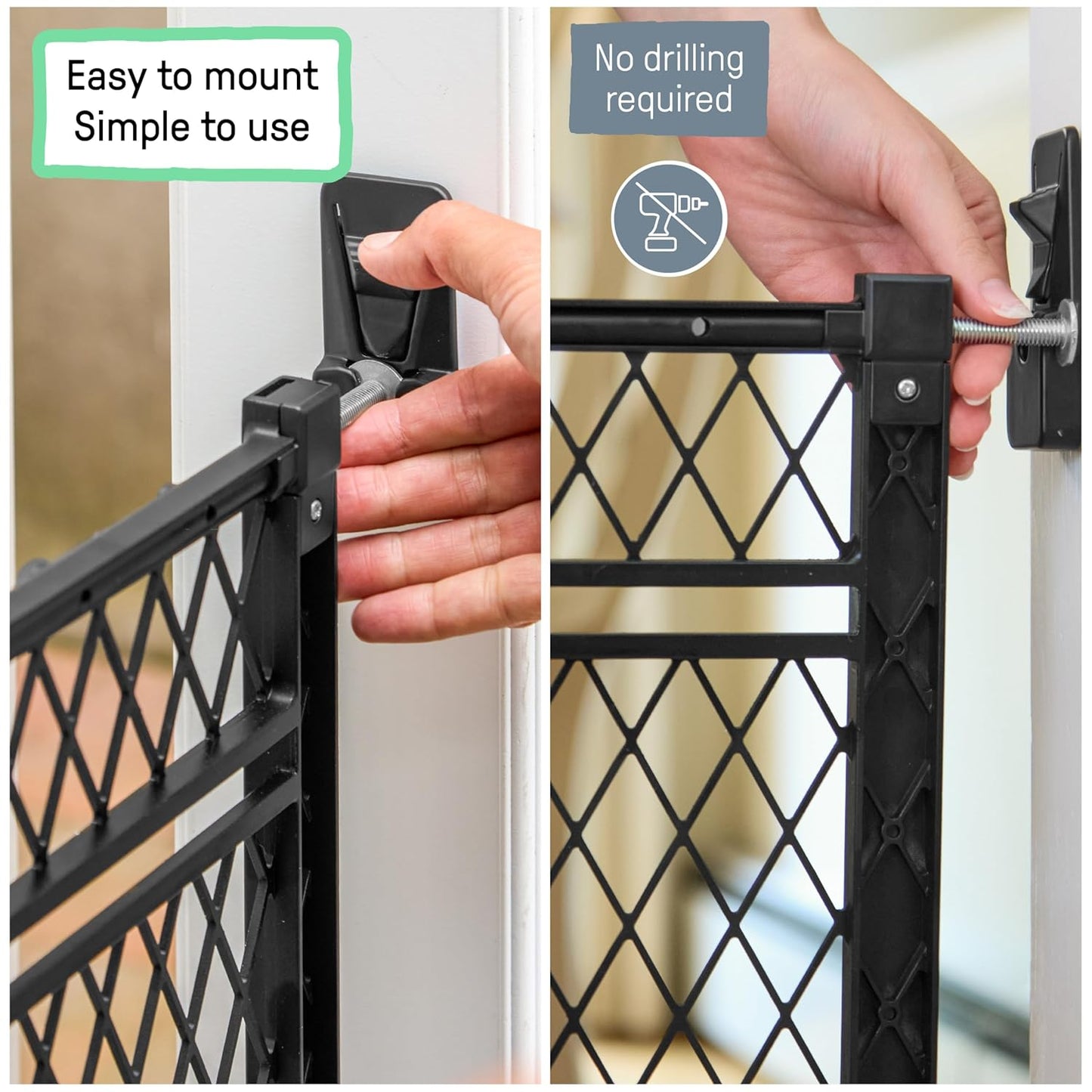 Ingenuity Doorway 42W Series Dog and Baby Gate, Indoor Outdoor, Won't Rust or Fade, Plastic Panel, Fits 23-42" Openings, 24” Tall