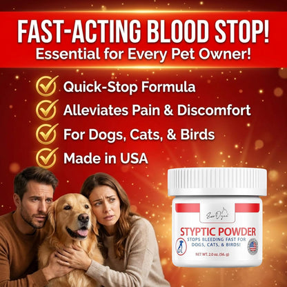 Styptic Powder for Dogs, Cats, and Birds (2 oz) by Evo Dyne | Fast-Acting Blood Stop for Pets | Quick Stop Bleeding Powder for Dog Nail Clipping, Grooming, Cuts and More (1-Pack)