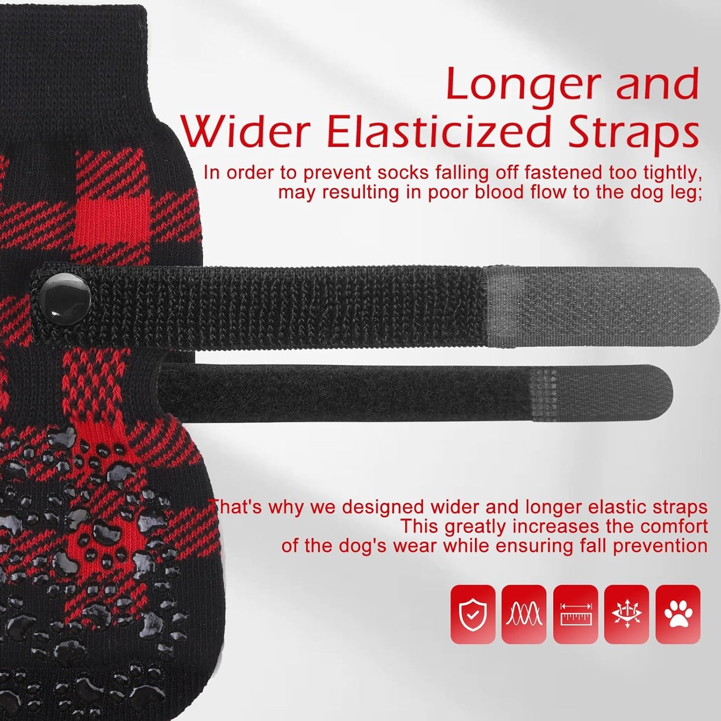 EXPAWLORER Anti Slip Dog Socks to Prevent Licking Paws, Dog Shoes for Hot Pavement, Dog Booties for Small Medium Large Senior Dogs, Traction Control Boots & Paw Protectors for Hardwood Floors
