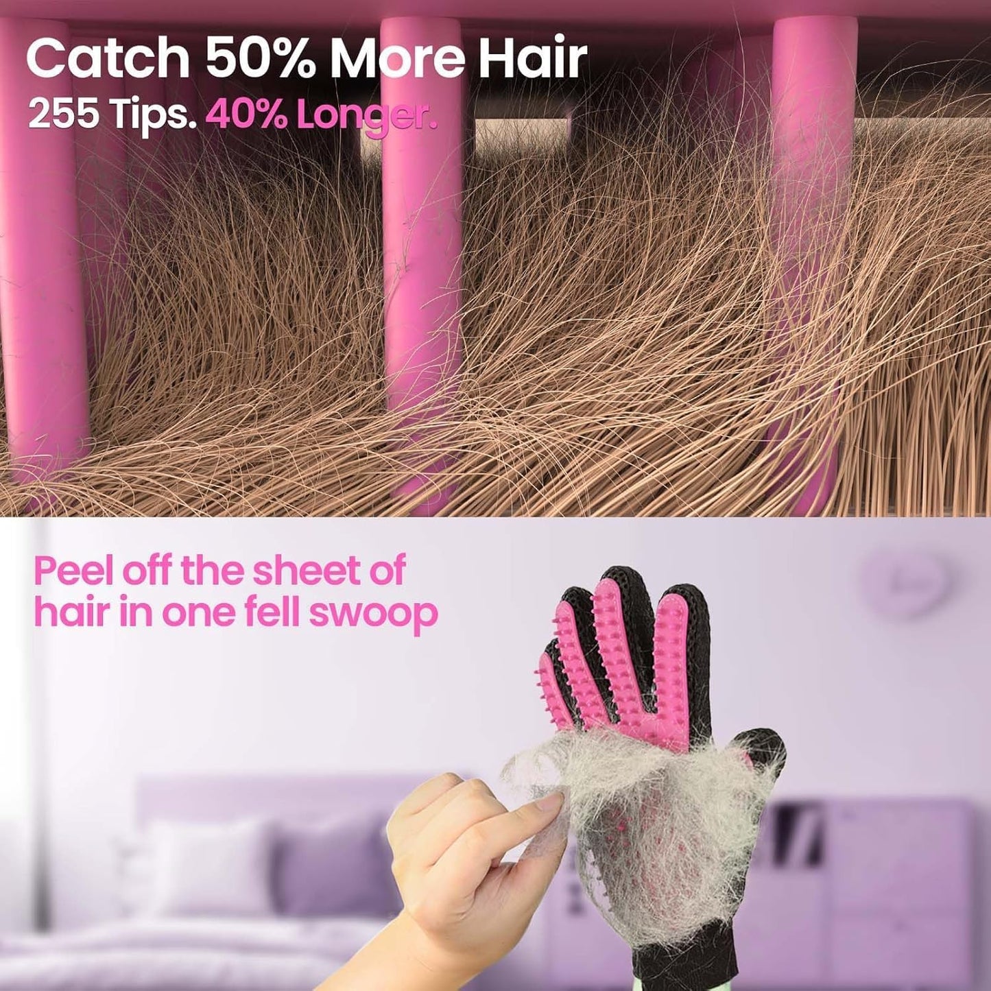 Pet Hair Remover Glove - Gentle Pet Grooming Glove Brush - Deshedding Glove - Massage Mitt with Enhanced Five Finger Design - Perfect for Dogs & Cats with Long & Short Fur - 1 Pack (Right-hand), Green
