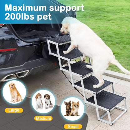 Uross Dog Ramp for Car 71" Long- Collapsible Pet Ramps for Large Dogs SUV Truck Folding Outdoor Dog Ramp for Porch Steps