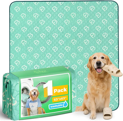 FXW Washable Pee Pads for Dogs, Puppy Pads with Super Absorbent, Specifically Designed for FXW Rollick/Homeplus 24inch 6 Panels Dog Playpen, 39" x 63" Rectangle, Khaki, 1 Pack