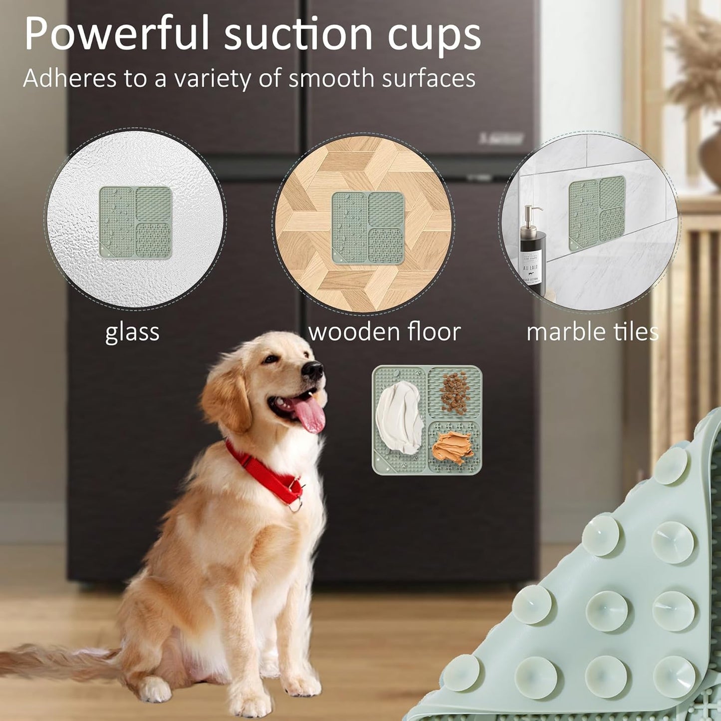 Lick Mat for Dogs(2pcs, Large, 7.9") Easy Clean Silicone Licking Pad Slow Feeder for Pets Cats with Suction Cups, Enrichment Accessories Anxiety Boredom Relief, Keep Them Busy for Bathing