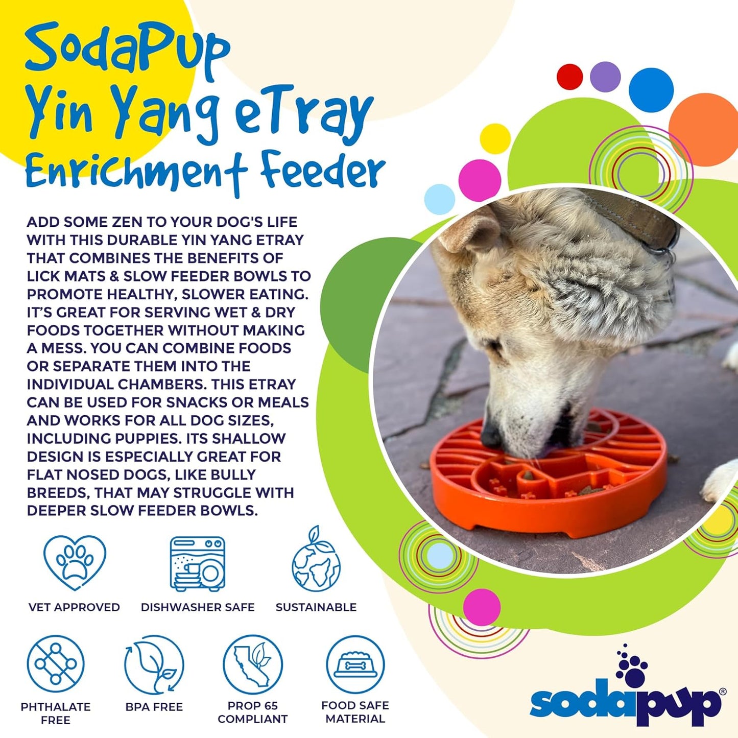 SodaPup Honeycomb Enrichment Bowl – Durable Slow Feeder Bowl Made in USA from Non-Toxic, Pet-Safe, Food Safe Material for Mental Stimulation, Slowing Down Eating, Healthy Digestion, & More