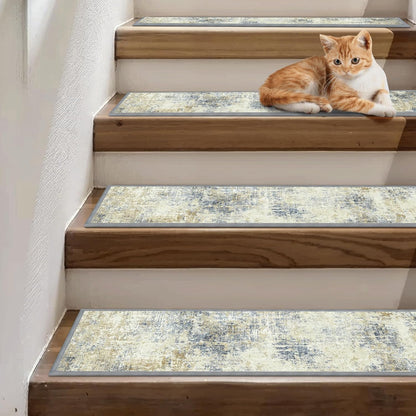 sarben Non Slip Stair Treads for Wooden Steps 15PCS - 8"x30" Indoor Safety Carpet, Edging Mats with TPE Adhesive Backing, Pet and Elderly Friendly Stair Rugs (Taupe) - Colors B