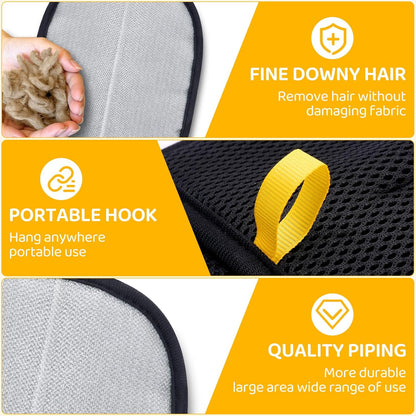 Pet Hair Removal Glove for Dogs & Cats - Upgraded Reusable Electrostatic Pet Hair Glove, Gentle Grooming Mitt, Pet Hair Remover Tool for Laundry, Couch, Carpet & Car Seat, 2 Pack (Black)