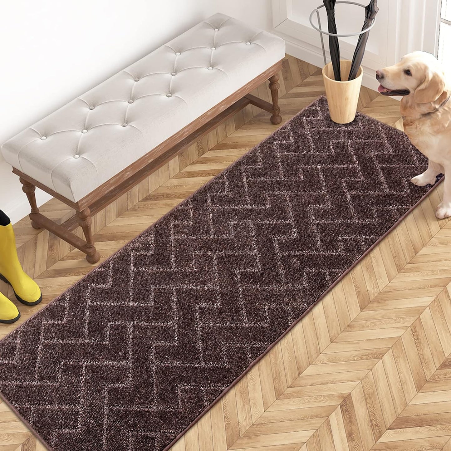 PURRUGS Dirt Trapping Door Mat 20" x 31.5", Non-Slip Machine Washable Entry Rug, Dog Doormat, Indoor Front Door Mat, Super Absorbent Entryway Rug for Muddy Shoes & Paws, Taupe