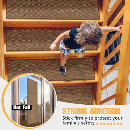 Stair Treads Non Slip for Wooden Steps Indoor 9" x 36" 15 Pack Extra Wide Stairs Tread Carpet Runner, Step Pads with Reusable Adhesive for Dogs Kids Elders, Machine Washable, Black