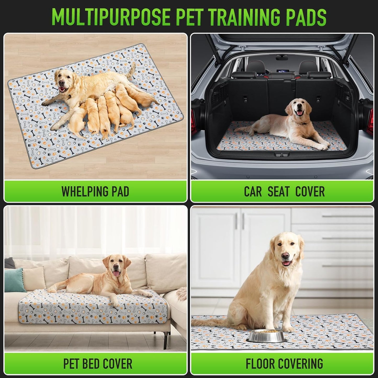 Hompet Dog Grass Pad with Tray Large, 35"x22.5", 2 Reusable Artificial Turf for Dogs Potty, Waterproof Non-Slip Washable Pee Pads, Quickly Absorbency Portable Dog Litter Box for Indoor/Outdoor Use