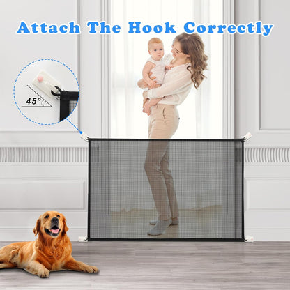 Cupount Baby Gate for Stairs - Dog Gate Indoor Mesh Pet Gates for Doorways (Black, 30" H x 41" W)