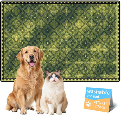 Washable Pee Pads for Dogs, Reusable Puppy Potty Training Pads, Ultra-Absorbent Thick Waterproof Leak-Proof Non-Slip Pads & Mat for Crate, Playpen, Floor, Whelping & Housebreaking , 2 Pack 18"x24"