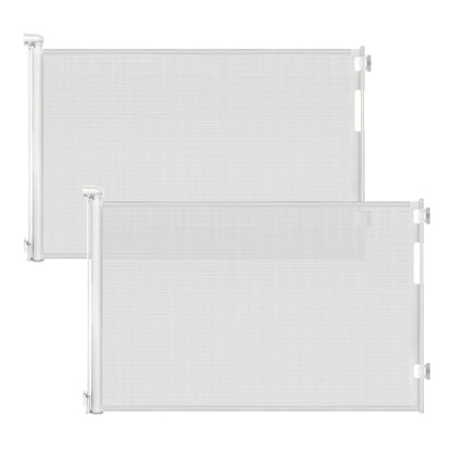 Retractable Baby Gate for Stairs and Doorways, 55" Wide x 33" Tall Mesh Dog Gate for Indoor & Outdoor Use, Safety Gate for Babies and Pets, Child Gates for Hallways, Hardware Mounted, Black