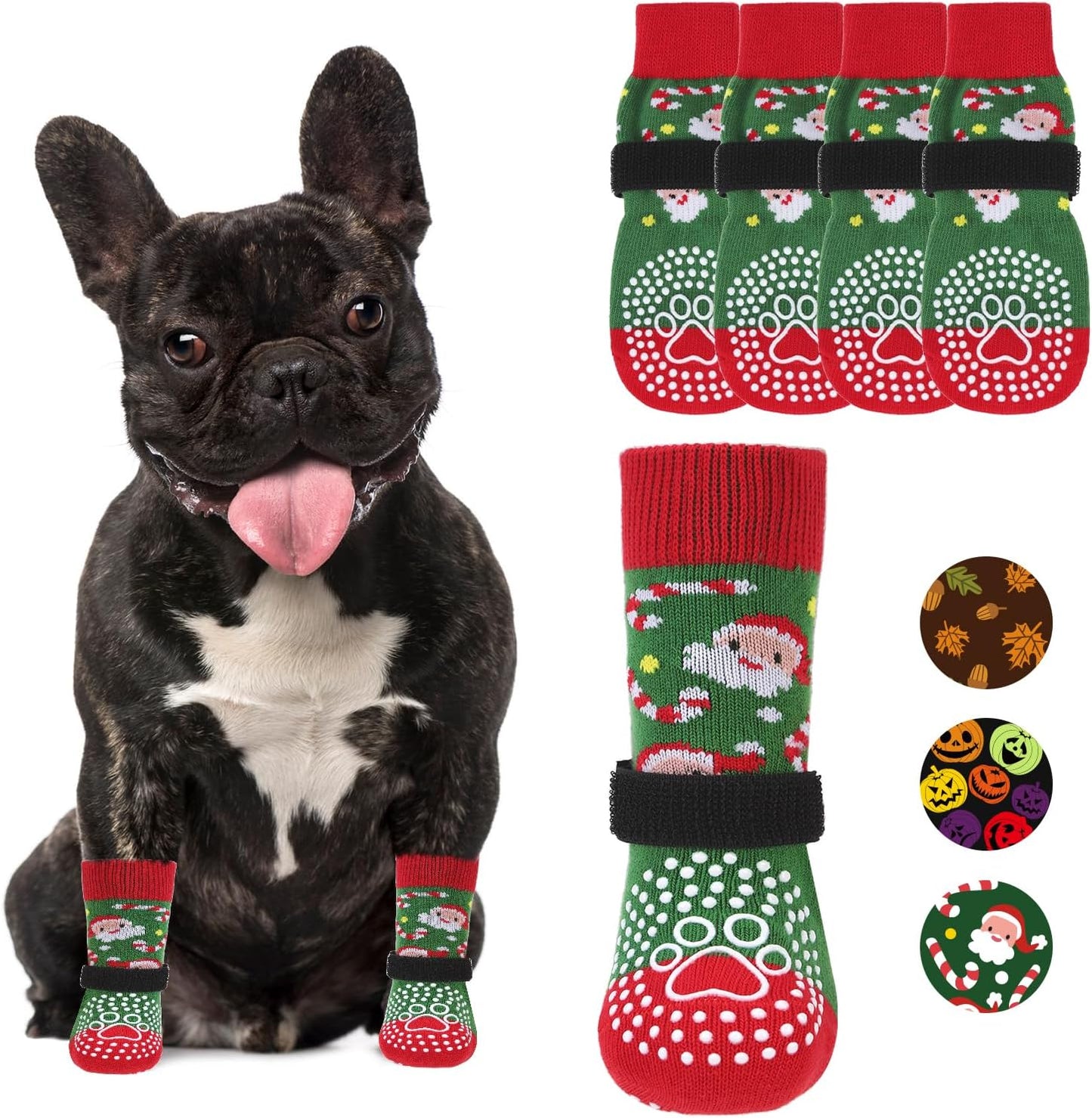 KOOLTAIL Dog Socks Shoes for Hot Pavement to Prevent Licking Paws, Winter Dog Boots&Paw Protector for Hardwood Floors Anti Slip,Traction Control Grip Booties for Small Medium Large Senior Dogs,Black M