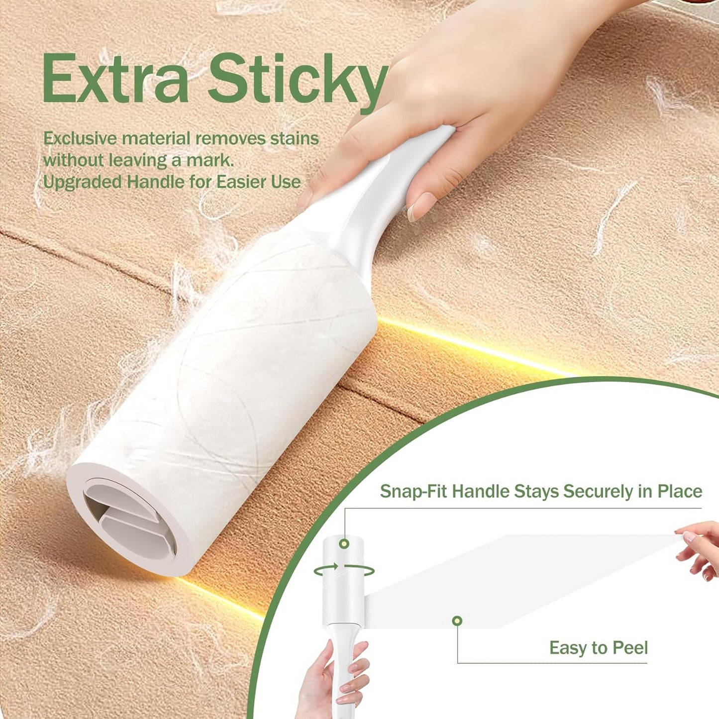 Lint Roller, 800-Sheet Extra Sticky Rollers for Pet Hair, 4 Handles, Value Pack for Dogs, Cats, Clothes, Carpet, Furniture