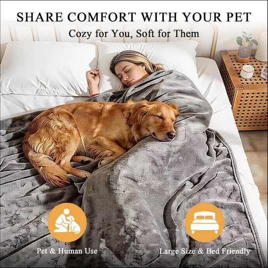 JUIN Waterproof Dog Blanket for Bed: Large Water Proof Cover for Bed Intimacy & Pet Protection - Soft Flannel Sheets for Bed Couch Sofa - King Size 108" x 90" Gray