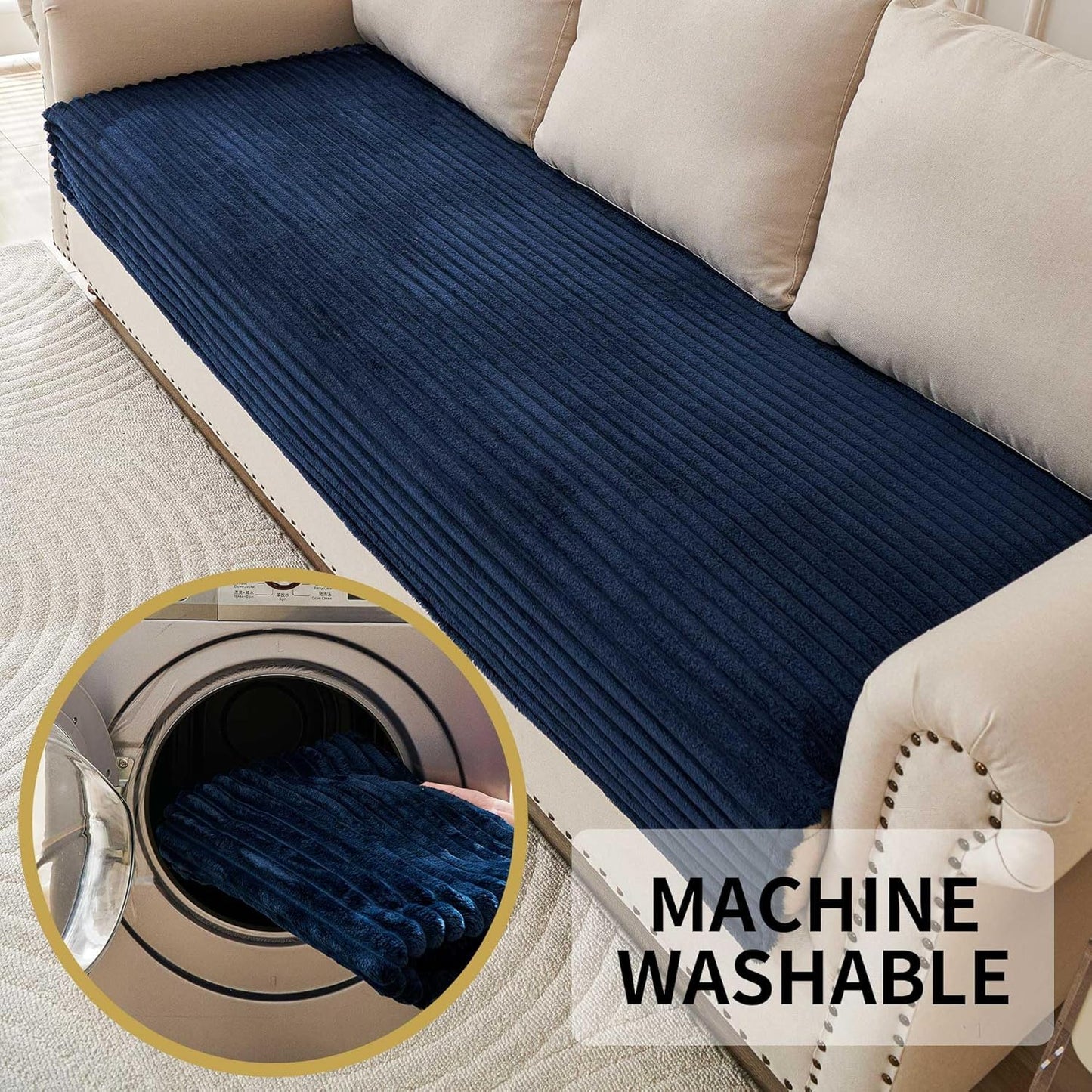 HAOMAIJIA Waterproof Couch Cover for Dogs Washable,Faux Fur Pet Couch Covers for Sofa,Soft Dog Bed Cover Non-Slip Couch Covers for 3 Cushion Couch Sofa Pet Friendly (Grey, 35" x 74")