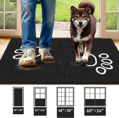 Bcoimo Super Absorbent Dog Door Mat, 30"*20" Anti Slip Mat for Muddy Paws, Pet Rugs for Dirty Paws Washable that Absorbs Moisture and Dirt, for Dog Cage and Pet Resting Carpet