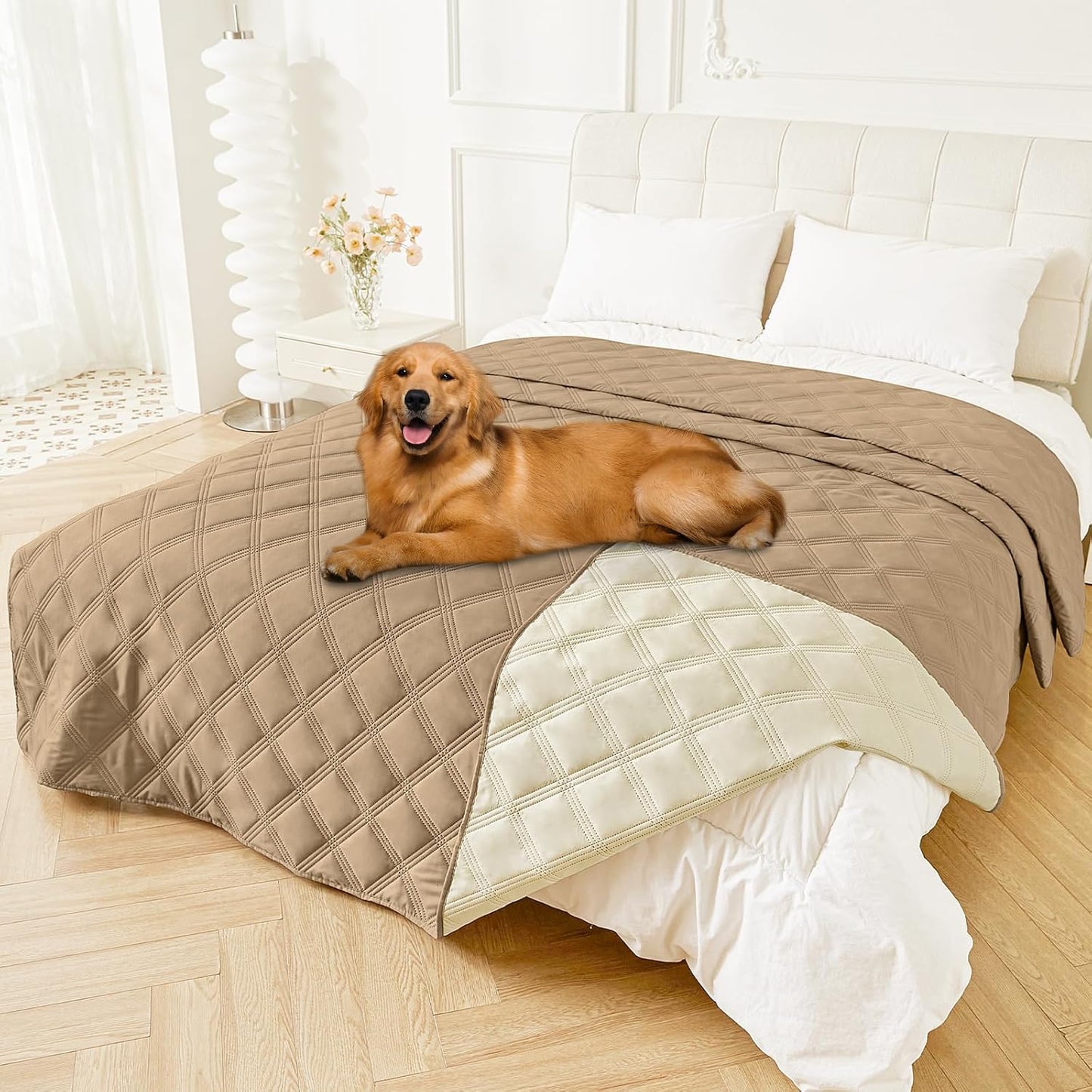 Smiry Waterproof Dog Bed Cover Blanket 30x70, Soft Reversible Pet Blanket, Washable Leakproof Cats Dogs Couch Cover for Sofa, Couch, Furniture, Grey/Dark Grey