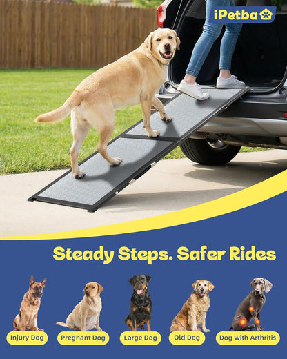 Dog Ramp for Bed & Couch for Small & Medium Dogs - Joint-Friendly, Anti-Slip, Adjustable, Odor-Free, Up to 70 lbs