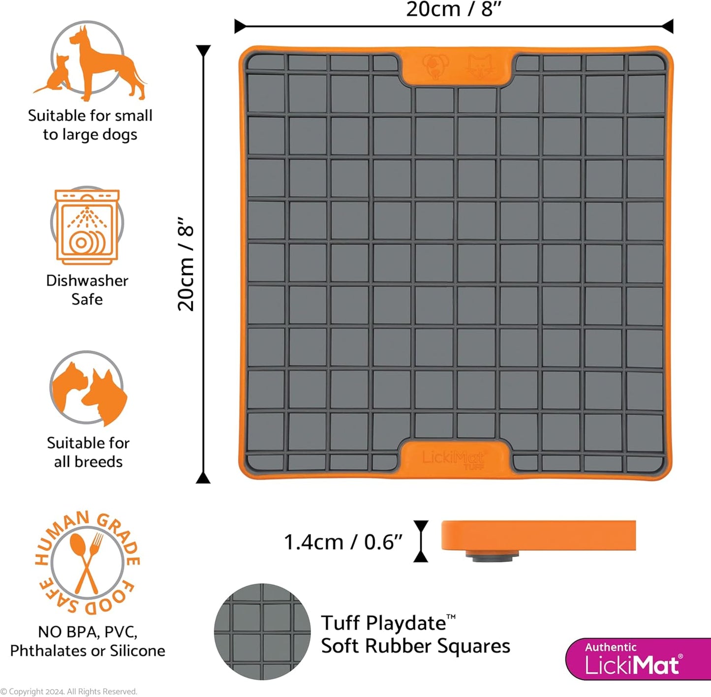 LickiMat Tuff, Heavy-Duty Soother, Dog Slow Feeder Lick Mat, Boredom Anxiety Reducer; Perfect for Food, Treats, Yogurt, or Peanut Butter, Fun Alternative to a Slow Feed Dog Bowl, Green