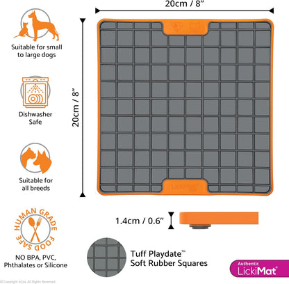 LickiMat Tuff, Heavy-Duty Soother, Dog Slow Feeder Lick Mat, Boredom Anxiety Reducer; Perfect for Food, Treats, Yogurt, or Peanut Butter, Fun Alternative to a Slow Feed Dog Bowl, Green