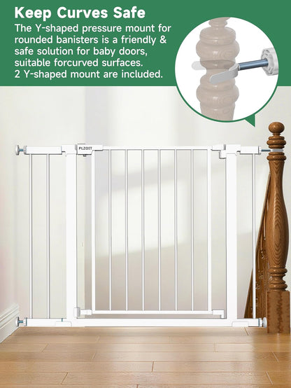 29.5-40.5" Baby Gate for Stairs, Dog Gate for Doorways, Walk Thru Auto Close Metal Baby Safety Gate for The House, Stairs and Doorways, Child Gate Pressure Mounted, Pet Gate for Dog Indoor - Black
