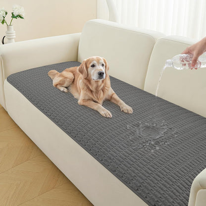 Waterproof Couch Cover for Dogs Washable, Non Slip Back Sectional Sofa Covers for 3 Cushion Couch Pet Friendly, Soft Dog Bed Cover. (Coffee, 30" x 53")