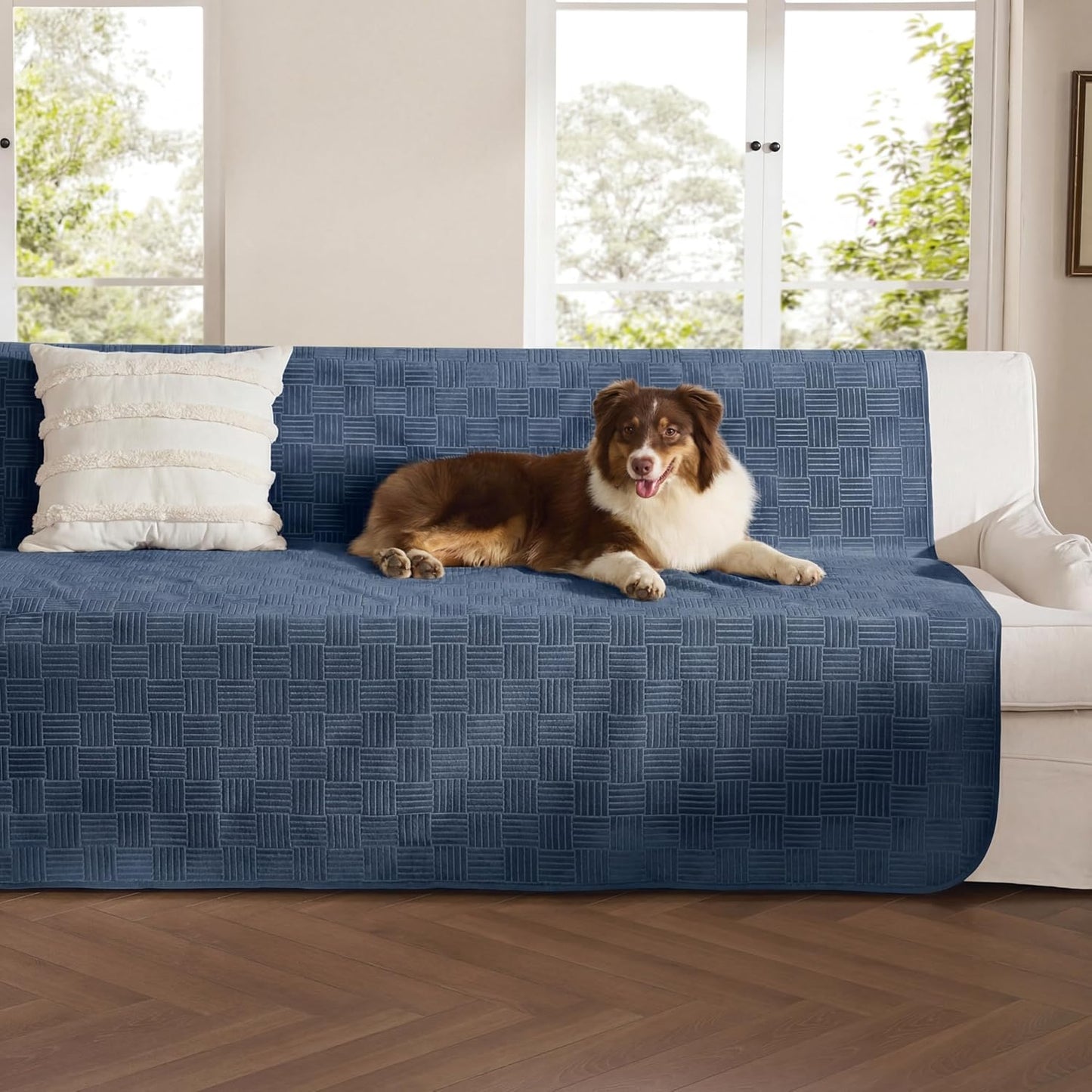 Bedsure Waterproof Couch Cover for Dogs Washable - Waterproof Blanket for Large Dogs Couch Sofa Bed Cozy, Lightweight Furniture Protector for Pet Cat Quick Drying, Ash Grey, 52x82IN