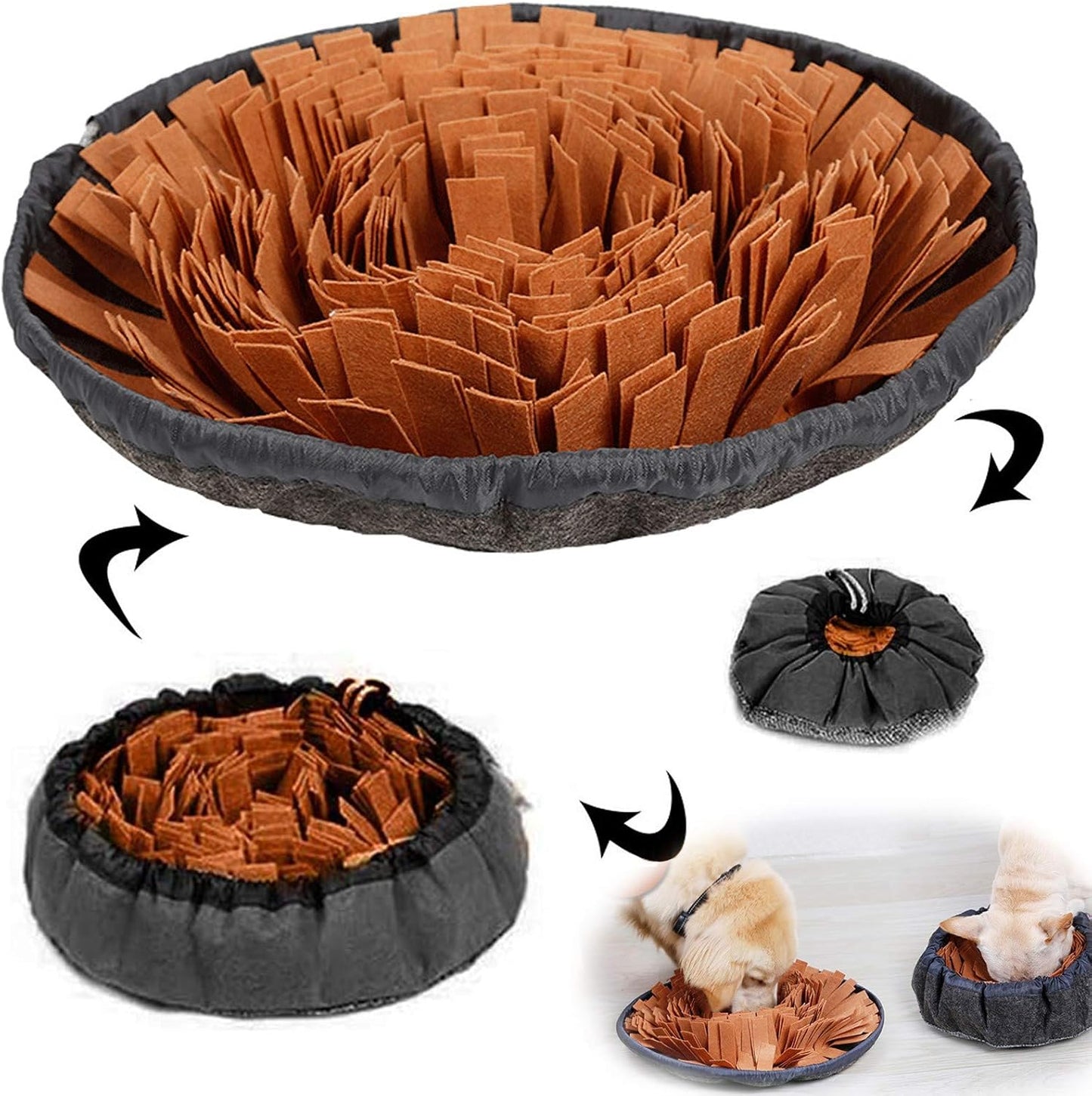 AWOOF Pet Snuffle Mat for Dogs, Interactive Feed Game for Boredom, Encourages Natural Foraging Skills for Cats Dogs Bowl Travel Use, Dog Treat Dispenser Indoor Outdoor Stress Relief