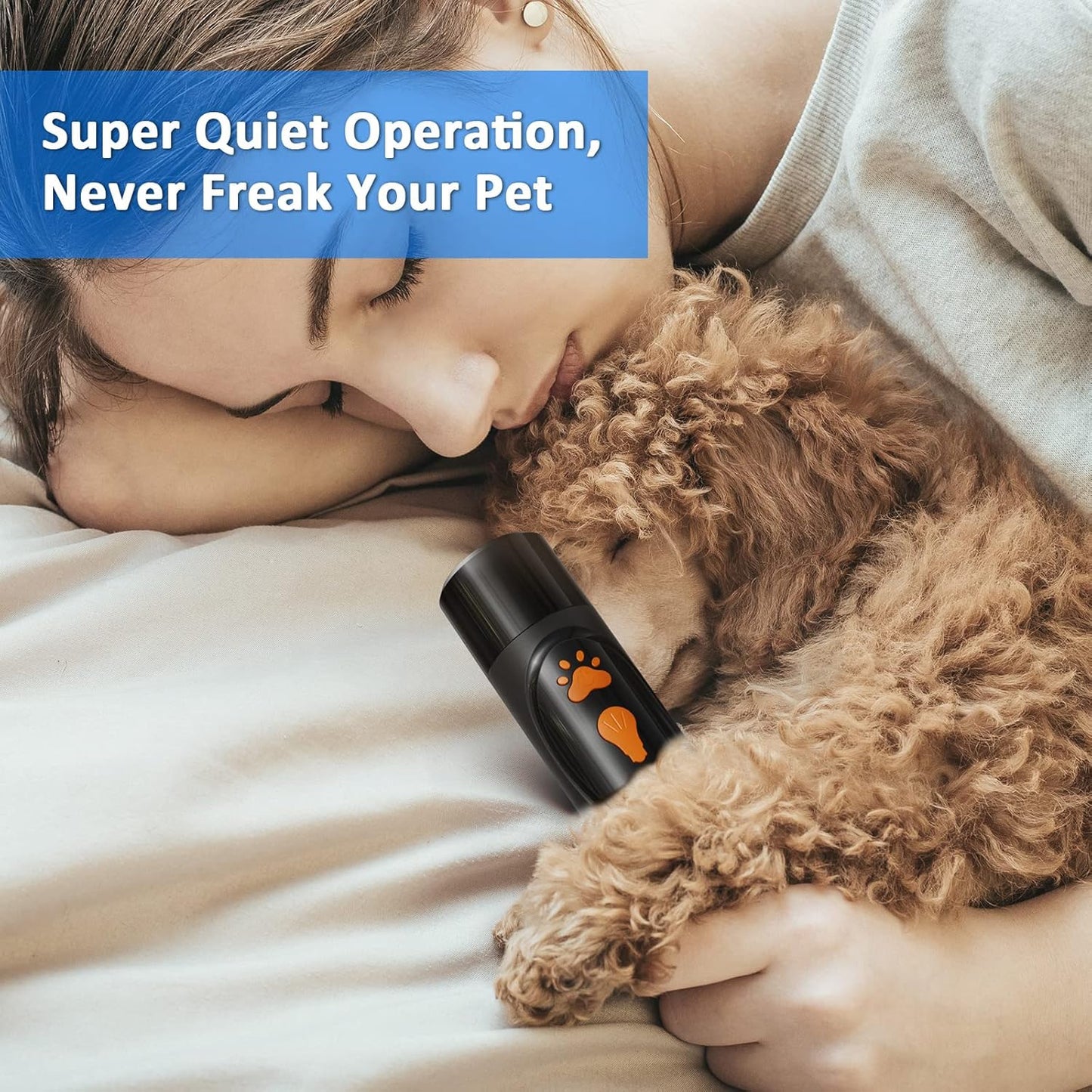 YABIFE Super Quiet Dog Nail Grinder & Clippers Kit with 2 LED Lights, 3 Speeds Up to 12,000 RPM, Lower Than 30dB Electric Pet Nail Trimmer for Small Medium Large Dogs and Cats