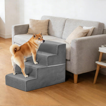 3-Step Dog Stairs for Small Dogs and Cats, 16in H Dog Steps for Couch, Sofa, Chair, Non-Slip Sturdy Pet Steps, Pet Ramp for High Bed Indoor