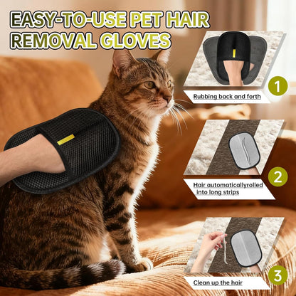 Electrostatic Pet Hair Remover Glove for Dogs &Cats, Reusable Cat Dog Magic Brush pet Hair, Suitable for Sofas, Clothing, Carpets, Curtains (1)