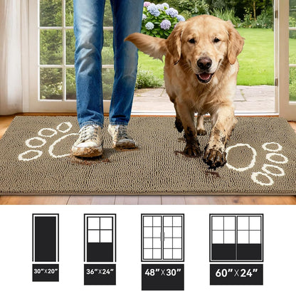 Bcoimo Super Absorbent Dog Door Mat, 30"*20" Anti Slip Mat for Muddy Paws, Pet Rugs for Dirty Paws Washable that Absorbs Moisture and Dirt, for Dog Cage and Pet Resting Carpet