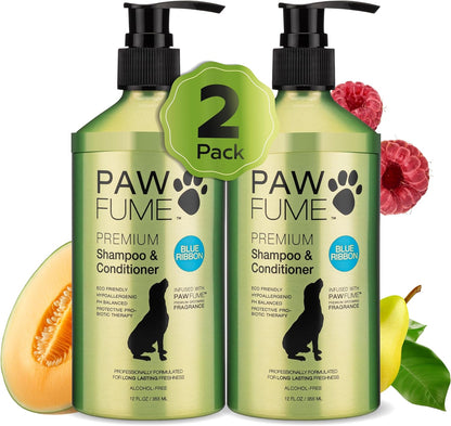 PAWFUME Deshedding Dog Shampoo and Conditioner, Show Dog, 1-Pack – Nourish & Detangle for Silky Soft Coat – Probiotic, Deep-Cleaning, pH-Balanced Formula – Salon-Quality Shampoo for Dogs